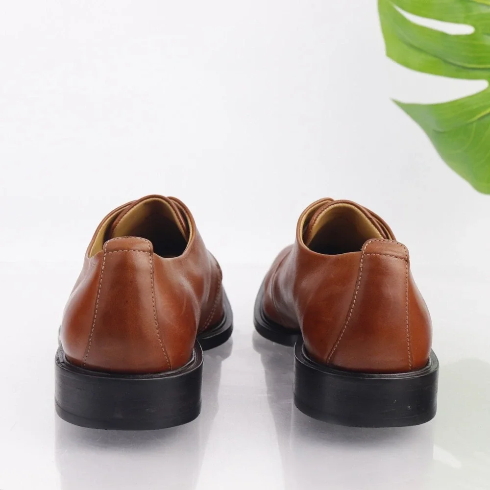 Cole Haan Mens Beckett Oxfords Size 12 M Tan Brown Leather Split Toe Dress Shoes